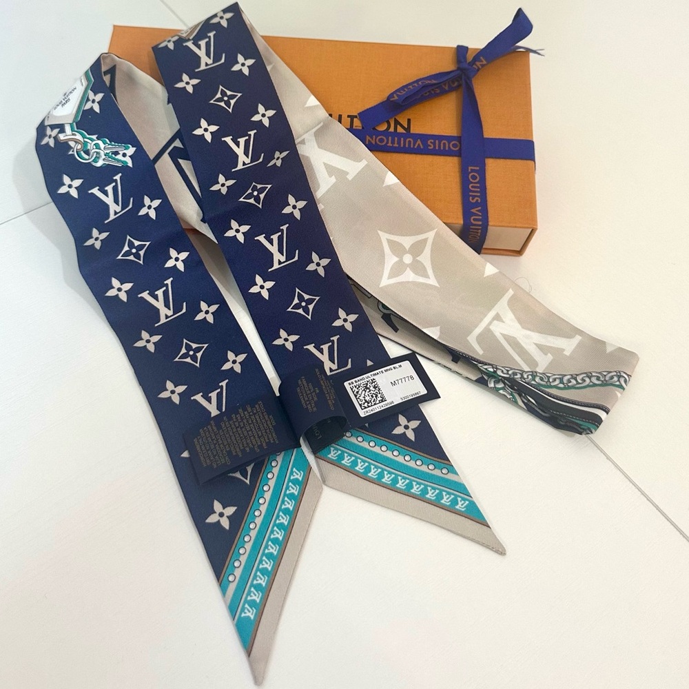 Louis Vuitton BB Bandeau Silk Ultimate Monogram in Bleu Marine and Beige